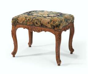 A FRENCH BEECHWOOD TABOURET