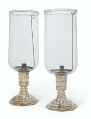 A MATCHED PAIR OF REGENCE SILVERED-BRASS PHOTOPHORES