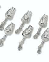 A GROUP OF TEN ITALIAN SILVER FIGURAL PEPPER MILLS