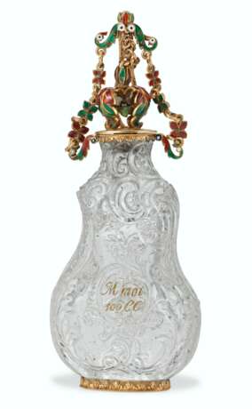 A CONTINENTAL ENAMEL, GOLD, AND CARVED ROCK CRYSTAL SCENT BO... - Foto 1