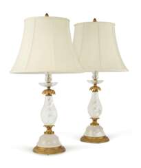 A PAIR OF ORMOLU-MOUNTED ROCK CRYSTAL LAMPS