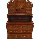 A SOUTH EUROPEAN SCARLET AND GILT-JAPANNED SECRETAIRE - photo 1