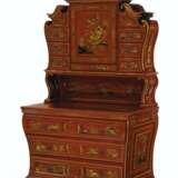 A SOUTH EUROPEAN SCARLET AND GILT-JAPANNED SECRETAIRE - photo 2