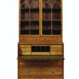 A GEORGE III SATINWOOD, MAHOGNAY AND INDIAN ROSEWOOD BANDED SECRETAIRE BOOKCASE - фото 2