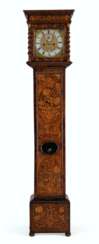 A WILLIAM AND MARY FLORAL MARQUETRY INLAID TALL CASE CLOCK