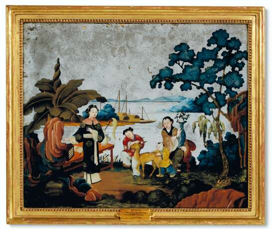 A CHINESE EXPORT REVERSE MIRROR PAINTING - Foto 1