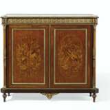 A NAPOLEON III ORMOLU-MOUNTED AMARANTH, AMBOYNA, BOIS SATINE AND STAINED FRUITWOOD MARQUETRY SIDE CABINET - фото 1