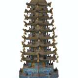 A MASSIVE CHINESE CLOISONNÉ ENAMEL MODEL OF A PAGODA - фото 2