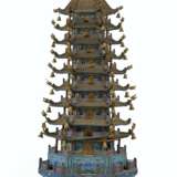 A MASSIVE CHINESE CLOISONNÉ ENAMEL MODEL OF A PAGODA - photo 4