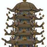 A MASSIVE CHINESE CLOISONNÉ ENAMEL MODEL OF A PAGODA - photo 5
