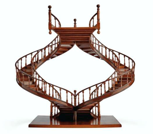 A MAHOGANY AND BOIS SATINE MODEL OF A STAIRCASE - photo 3