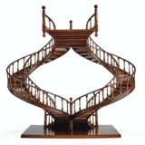 A MAHOGANY AND BOIS SATINE MODEL OF A STAIRCASE - фото 3