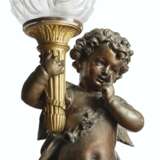 A PAIR OF LARGE FRENCH ORMOLU AND PATINATED BRONZE FIGURAL TORCHERES, ON STANDS - Foto 4