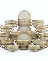 TWENTY-FOUR ROYAL COPENHAGEN PORCELAIN ‘FLORA DANICA’ SOUP CUPS AND SAUCERS