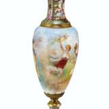 Sevres Porcelain Factory. A LARGE ORMOLU-MOUNTED SEVRES STYLE PORCELAIN FAUX CHAMPLEVE GROUND BALUSTER VASE AND COVER - photo 5