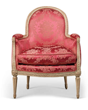 A LOUIS XVI GREY-PAINTED BERGERE - photo 1