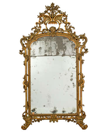 A NORTH ITALIAN GREEN-PAINTED AND PARCEL-GILT MIRROR - photo 1