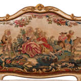 A LOUIS XV WHITE-PAINTED AND PARCEL-GILT SUITE OF SEAT FURNITURE COVERED IN CONTEMPORARY BEAUVAIS TAPESTRY - фото 5