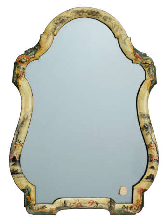 A NORTH ITALIAN POLYCHROME-DECORATED CREAM 'LACCA' DRESSING-TABLE MIRROR - фото 1