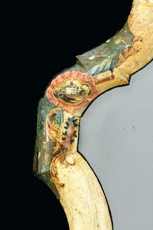 A NORTH ITALIAN POLYCHROME-DECORATED CREAM 'LACCA' DRESSING-TABLE MIRROR - photo 2