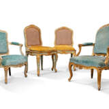 TWO LOUIS XV FAUTEUILS AND A PAIR OF SIDE CHAIRS - photo 1
