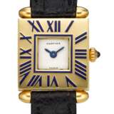 Cartier. CARTIER, QUADRANT, 18K GOLD, ENAMEL ROMAN NUMERAL BEZEL, LADIES’ WATCH - фото 1