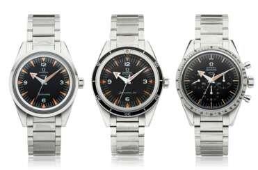 OMEGA, 1957 TRILOGY SET, SPEEDMASTER, SEAMASTER 300, RAILMASTER, 60TH ANNIVERSARY LIMITED EDITION NO. 153 OF 557