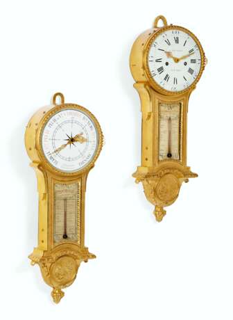 A LOUIS XVI MATCHED ORMOLU CLOCK AND COMPANION BAROMETER - Foto 1