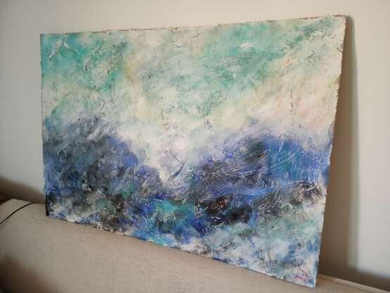 Painting “Morning view”, Cardboard, Mixed media, Contemporary art, Landscape painting, 2020 - photo 2