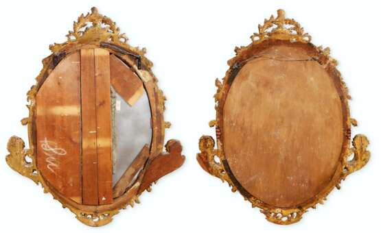 A PAIR OF GEORGE II GILTWOOD MIRRORS - фото 3