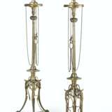 A PAIR OF NAPOLEON III NEO-GREC PARCEL-GILT AND SILVERED BRONZE TORCHERES - фото 1
