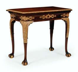 A GEORGE II MAHOGANY AND PARCEL-GILT SIDE TABLE