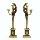 A PAIR OF EMPIRE ORMOLU AND PATINATED BRONZE FIVE-LIGHT CANDELABRA - photo 4