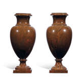 A PAIR OF FRENCH STONEWARE FAUX AGATE VASES - photo 1