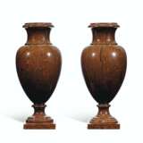 A PAIR OF FRENCH STONEWARE FAUX AGATE VASES - фото 2
