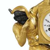 A CHARLES X GILT AND PATINATED BRONZE FIGURAL MANTEL CLOCK - фото 5
