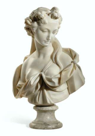 A FRENCH WHITE MARBLE BUST OF SUMMER - Foto 1