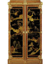 A FRENCH ORMOLU AND JAPANESE LACQUER-MOUNTED KINGWOOD ARMOIRE