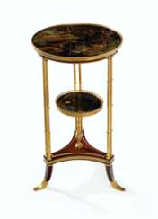 A FRENCH ORMOLU-MOUNTED MAHOGANY AND JAPANNED GUERIDON