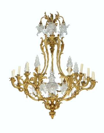 A FRENCH ORMOLU AND MOLDED GLASS THIRTY-ONE-LIGHT CHANDELIER - фото 1