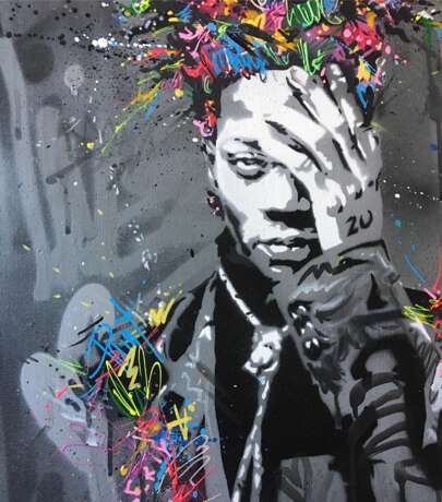 Design Painting “Portrait of Jean M Basquiat”, Canvas on the subframe, Acrylic paint, Conceptual, Fantasy, 2020 - photo 1