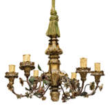 A PAIR OF NORTH ITALIAN GILT-VARNISHED-SILVERED ('MECCA') AND TOLE SIX-LIGHT CHANDELIERS - photo 2