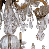 A LARGE ITALIAN CUT-GLASS AND GILT-IRON EIGHT-LIGHT CHANDELIER - фото 3