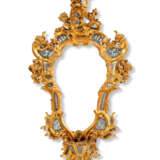 A NORTH ITALIAN REVERSE-CUT-MIRROR-MOUNTED GILTWOOD CARTOUCHE-SHAPED FRAME - photo 1