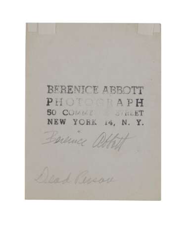 Abbott, Berenice. BERENICE ABBOTT (1898–1991) - photo 5