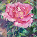 Painting “Rose in the garden”, Canvas, Oil paint, Impressionist, Landscape painting, 2018 - photo 1