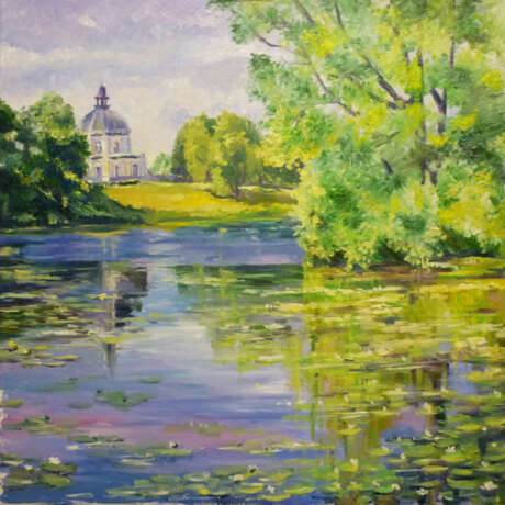 Painting “Morning at Peterhof”, Canvas, Oil paint, Impressionist, Landscape painting, 2018 - photo 1