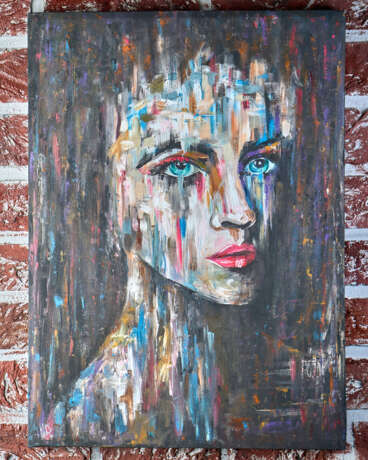 Абстракция. Женскй портрет. Leinwand auf dem Hilfsrahmen Acrylfarbe Abstrakte Kunst 2020 - Foto 2