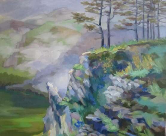 Peinture «Brouillard dans le village B. Goloustnoye», Toile, Peinture à l'huile, Réalisme, Peinture de paysage, 2012 - photo 1