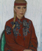 Ilya Sergeyevich Glazunov. Portrait of a Lady in Red
